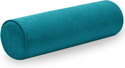 Cylinder Round Memory Foam Support Pillows Cervical Neck Roll Pillow with Pillowcase Soft, Comfortable and Breathable for Sleeping, Chair, Car, Sofa，Travel (Navy Blue, 24X6)