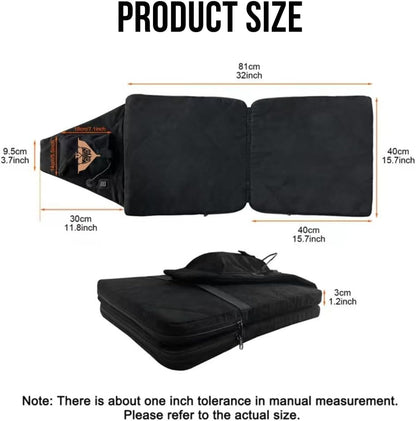 Heated Seat Cushion Foldable Memory Foam Heated Seat Pad with 3 Level Heating for Camping Fishing Office Chair Stadium Seats (Power Supply Not Included) (Artificial Suede)(L-Shape)