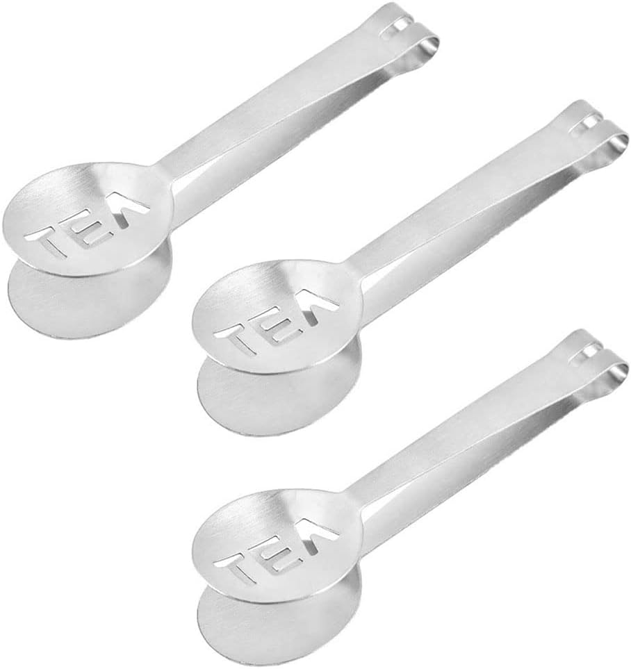 3pcs Tea Bag Clip, Round Lemon Slicer Clip, thickened Stainless Steel Tea Bag Tongs, Kitchen Tool Tea Bag Squeezer Holder Grip, Gold