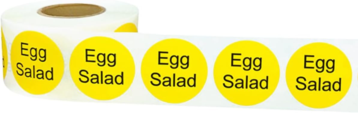 Yellow with Black Carnitas Circle Dot Adhesive Stickers, 1 Inch Round Labels, 500 Total Stickers