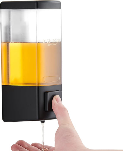 Pollock Shampoo and Conditioner Dispenser,Black 3 Chamber * 500ML | Shower Soap Dispenser Wall Mounted, Body Wash Dispenser No Drill,Refillable Shower Dispenser for Bathroom,Hotel,Public Place