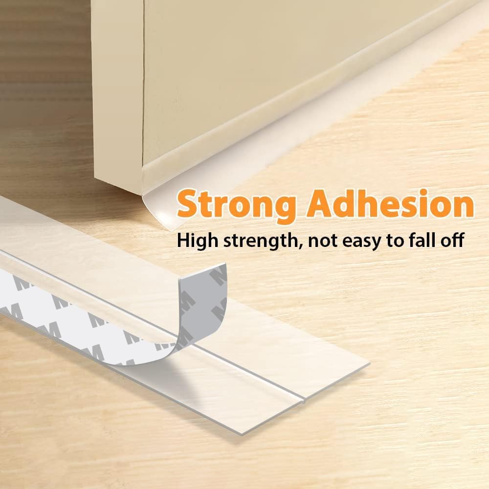 33.5 Ft Weather Stripping Door Seal Strip, Silicone Tape for Draft Stopper, Self Adhesive Shower Door Bottom Seal and Insulation Strip for Door Frame, Windows and Glass Gaps (Transparent, 25+35mm)