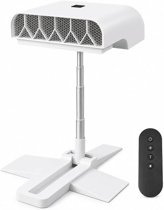 Rhona Breezel Sleep Bed Fan, Bed Cooling System with Remote Control, 5 Speeds, Quiet Airflow, Adjustable Height, Digital Display and Timer for Bedroom Night Cooling