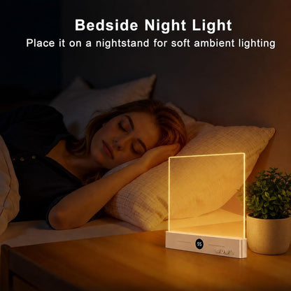 LED Page Reading Light, Rechargeable Flat Book Light, Normal White | Flat Rechargeable Page Light with Timer | 3 Light Modes | Stepless Dimming | Clear Acrylic Panel for Dorm Reading