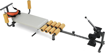 Lumbar Decompression Table with Cervical Traction, Height & Length Adjustable Back Stretcher Machine with Foam Rollers, 330lbs Capacity Spine Stretcher for Pain Relief & Spinal Alignment