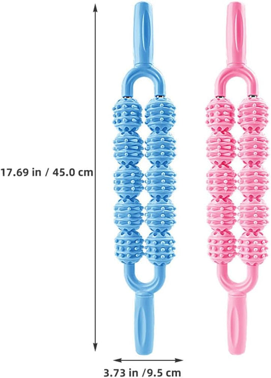 IMIKEYA 2pcs Muscle Massage Roller Stick for Legs, Yoga Trigger Point Massage Cane, Handheld Myofascial Therapy Tool for Calf Muscle Relaxation and Relief