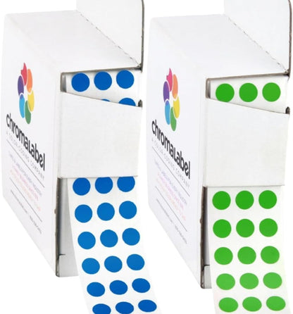 Dark Blue, Red & Yellow Dots, 1/4 Inch, 1000/Box Each Color | Writable Semi-Gloss Circle Labels in Dark Blue, Red and Yellow for Offices, Retail and Classrooms. Made in USA - Colors A