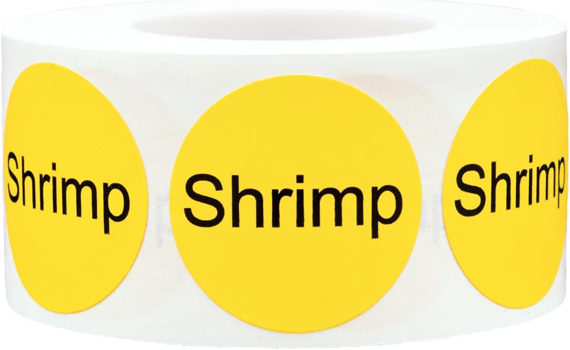 Yellow with Black Carnitas Circle Dot Adhesive Stickers, 1 Inch Round Labels, 500 Total Stickers