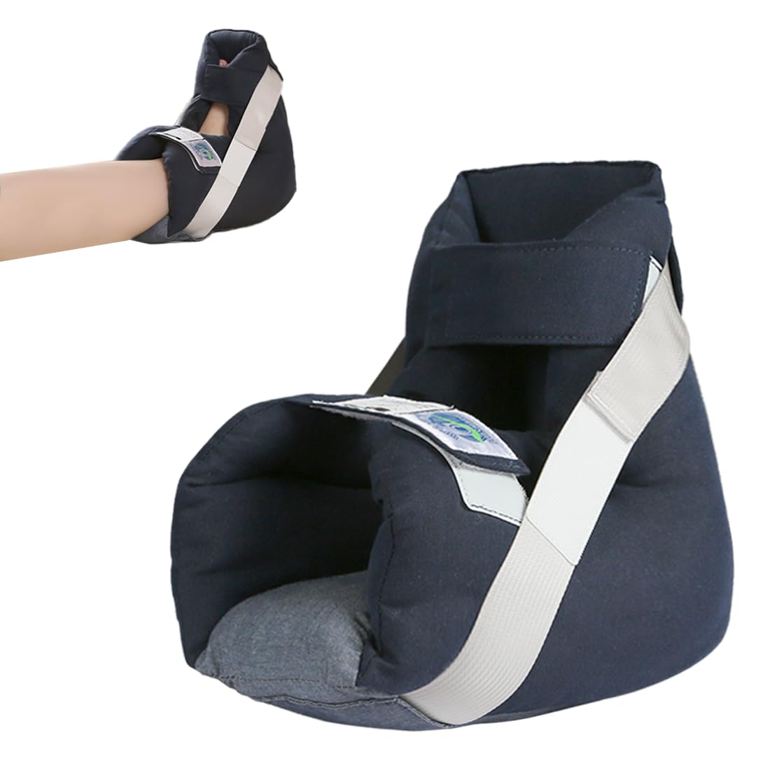Foot Drop Heel Protector – Ankle Support for Bed Sores, Pressure Relief & Diabetic Care – Adjustable Straps, Breathable, Machine Washable (Dark green, Free Size)