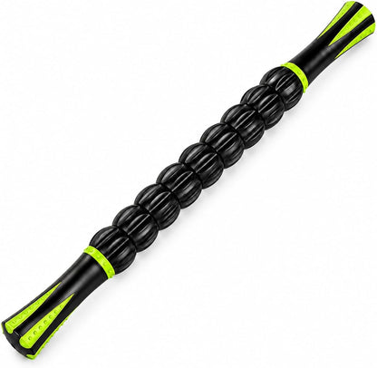 Massage Roller Stick for Muscles Deep Tissue, Portable Muscle Roller with 9 Independent ABS Rollers, 81 Contact Points, Dual-Grip Handles for Gym & Home Use