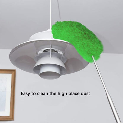 Cobweb Duster with Extension Pole 100 inches, Dusters for Cleaning with 2 Duster Heads, Washable Microfiber Feather Duster for Cleaning Ceiling Fan, High Ceiling, Blinds, Furniture & Cars