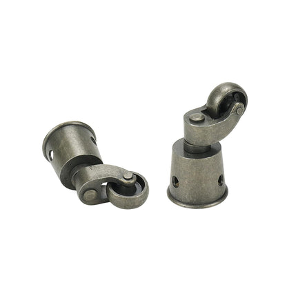 Semetall 4PCS Swivel Caster Wheels Square Cup Furniture Castors (Bronze) | 150kg Load Capacity, with Screws for Piano Feet, Sofa, Table, 1.02 Inch (26mm) Wheels