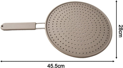 Silicone Splatter Guard for Frying Pan 28cm/11in, Heat Resistant Mesh Screen with Handle Cover, Non-Stick Grease Shield for Cooking Oil for SPLASH Prevention, Dishwasher Safe Kitchen Tool for Stove