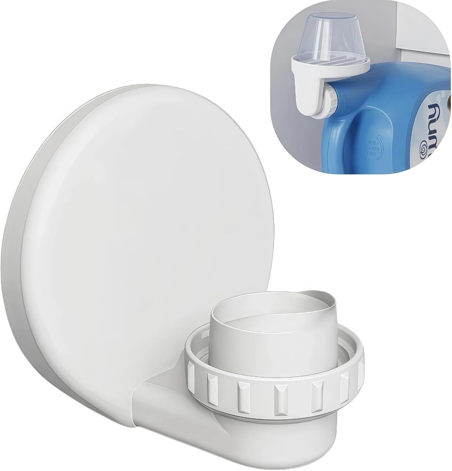 Laundry Detergent Cup Holder & Drip Catcher with Drain - Mess-Free Soap Dispenser Attachment - Fits Tide, Gain, Persil, Kirkland Bottles - Universal Laundry Room Organization (White, 1-Pack)