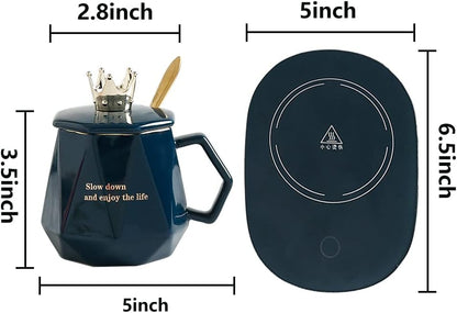 Coffee Warmer for Desk with Mug Set. Birthday Gifts Graduation Gifts for Woman. Coffee Cup Warmer with Automatic Shut Off, Heated Coffee Mug. Drink Warmer for Cocoa, Tea, Milk (Pink)
