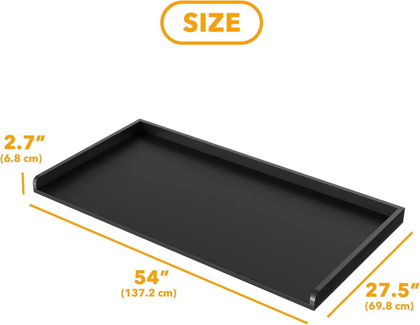 SpaceAid Washer Dryer Countertop, Laundry Wood Shelf Topper with Edge, 54" Width x 27.5" Depth Cover Guard Organizer for Washer and Dryer Laundry Hamper Counter Storage Organization (Black)