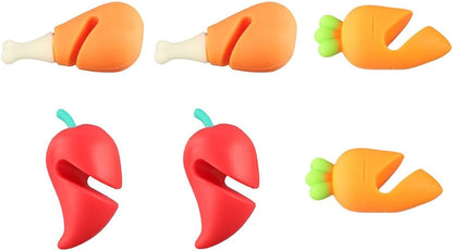 Vctitil 6Pcs Spill-proof Lid Lifter,Silicone Lid Spill Stopper Anti Overflow Pot,Cute Heat-resistant Kitchen Gadgets for Soup Pot(Multicolored)