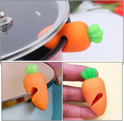 Silicone Pot Lid Lifter Clip Heat Resistant Spill Proof Pan Cover Holder for Soup Porridge Cooking Boil over Prevention Kitchen Gadget