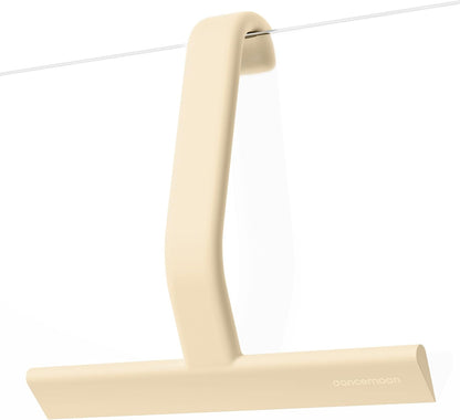 JustHang Shower Squeegee with Built-in Hook, 10-Inch Black | Award-Winning Design, All-One-Piece Soft-Touch Silicone, for Glass Door, Bathroom, Window, Mirror, Tile Wall, Car