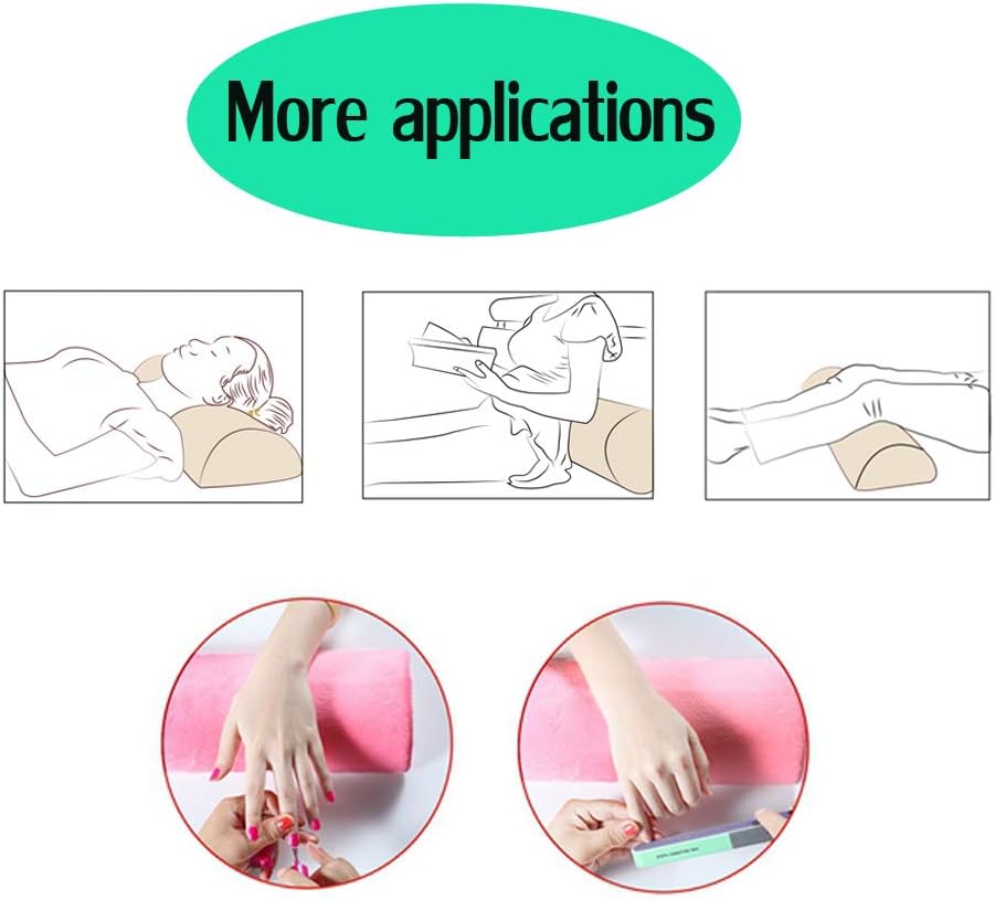 Memory Foam Bolster Pillow with Removable Cover for Neck Leg Back Lumbar Spine Knee Pain Relief Pillow Lumbar Support Multi-use for Bed, Sleeping (Pink)
