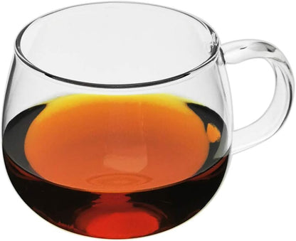 Glass Filtering Tea Maker Teapot with a Warmer and 6 Double-walled Tea Cups Set (Heating base, Standard)