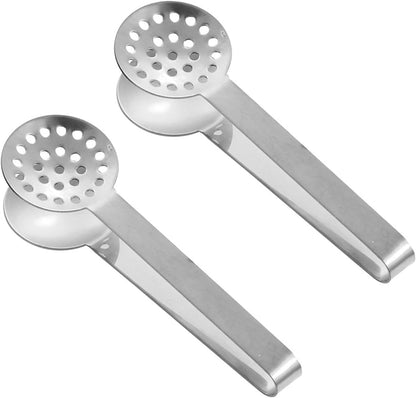 2Pieces Rusts Resistant Teas Bag Squeezer Clip Steel Teabag Strainer Tongs Gripper Tool for Home and Office Use Steel Teas Bag Dispenser