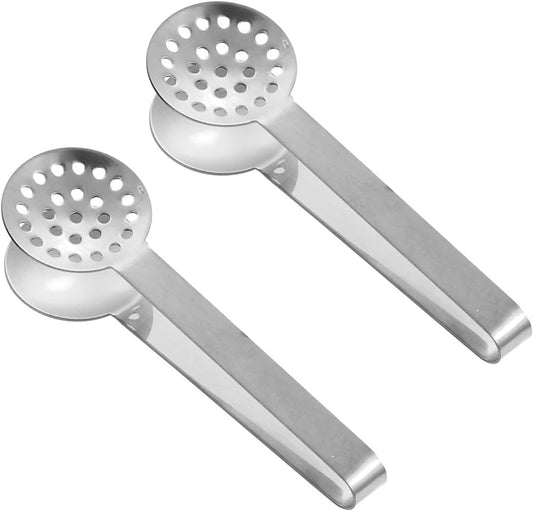 2Pieces Rusts Resistant Teas Bag Squeezer Clip Steel Strainer Tongs Tool For Home And Use