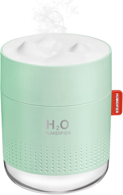Portable Mini Humidifier, 500ml Small Humidifier for Bedroom Travel, White | USB Personal Cool Mist Humidifier for Baby Room Office Desk Home Plants, Auto Shut-Off, 2 Mist Modes, Super Quiet