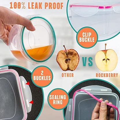 5 Pack Large Fruit Storage Containers for Fridge with Removable Colander | Plastic Food Storage Containers with Lids Airtight-Leak Proof Refrigerator Organizers and Storage of Vegetable