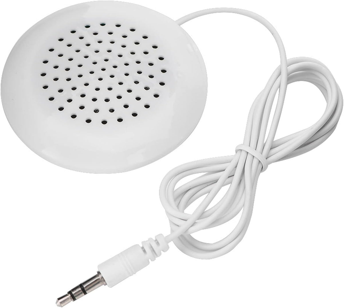 Pillow Speaker for Sleeping, DIY 3.5mm Mini Stereo Speaker Wired for MP3 MP4 Mobile Phone Portable CD, Diameter 2.4in Thickness 0.6in, White