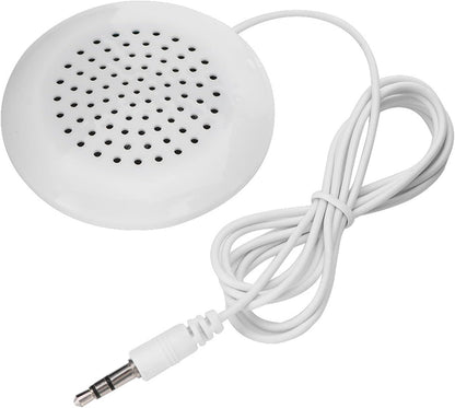 Pillow Speaker for Sleeping, DIY 3.5mm Mini Stereo Speaker Wired for MP3 MP4 Mobile Phone Portable CD, Diameter 2.4in Thickness 0.6in, White