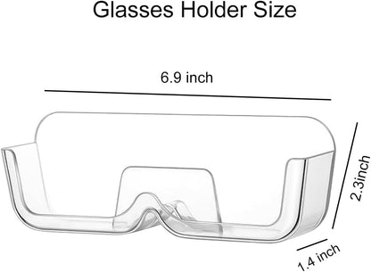 4pcs Eyeglasses Holder Stand, Sunglasses Storage Organizer, Wall Mounted Glasses Display Case with Adhesive Sticker for Home Office Dorm