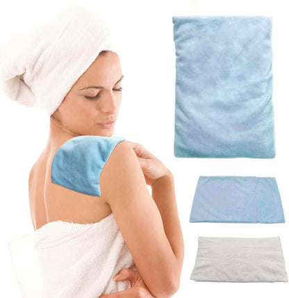 Microwavable Heating Pad, Moist Heat Pad for Pain Relief, Cramp, Menstrual, Tension and Stress, Heat Compress Wrap for Neck, Back, Shoulder, Muscle, Abdomen, Joint (2 Mini Blue)