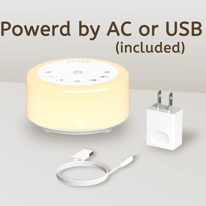 ColourNoise Portable Rechargeable White Noise Machine Mini Small Travel Sound Healing Machine with 30 Soothing Sounds 36 Adjustable Volume Night Light 4 Timer Functions Suitable for Baby Kids Adult