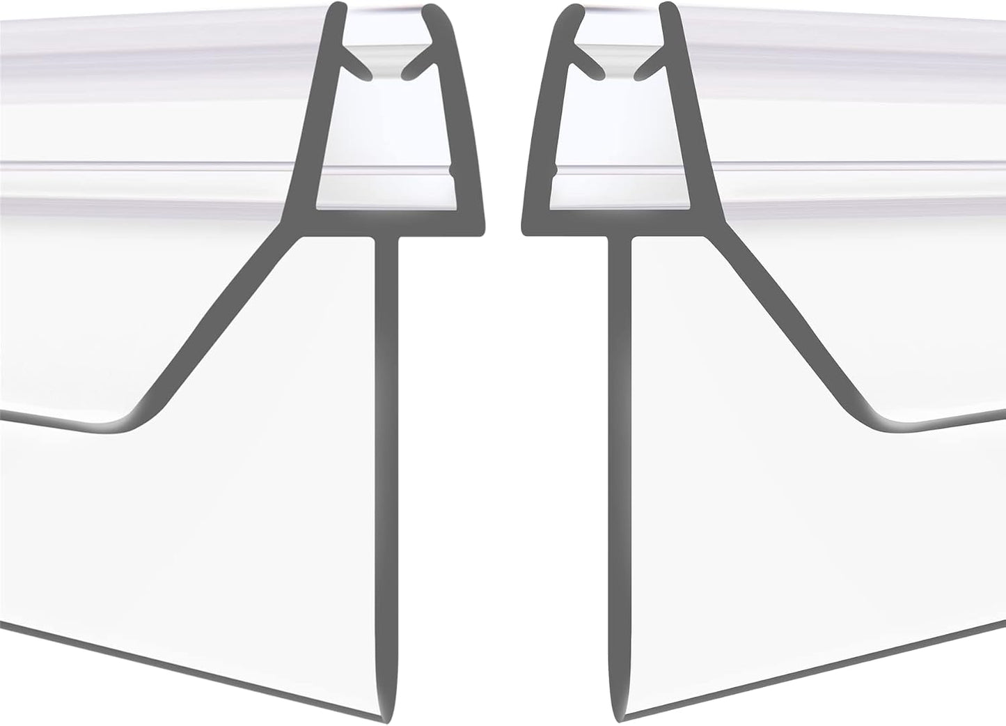 2-Pack Frameless Shower Door Bottom Seal (1/4'' X 39'') Clear Glass Shower Door Sweep Strip can Covers up to 23mm Gap - Stop Leaks