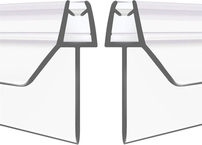 2-Pack Frameless Shower Door Bottom Seal (1/4'' X 39'') Clear Glass Shower Door Sweep Strip can Covers up to 23mm Gap - Stop Leaks