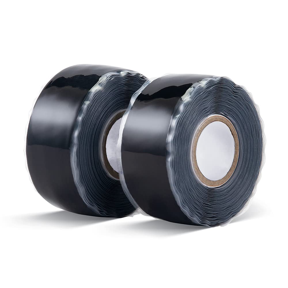 CLAVICHORD Seal Self Fusing Silicone Tape - 1 Inch Wide and 15 Feet Long | Weatherproof Self Fusing Sealing Tape for Emergency Pipeline Repair/Cable Bandage/Tool Fixing（Black）