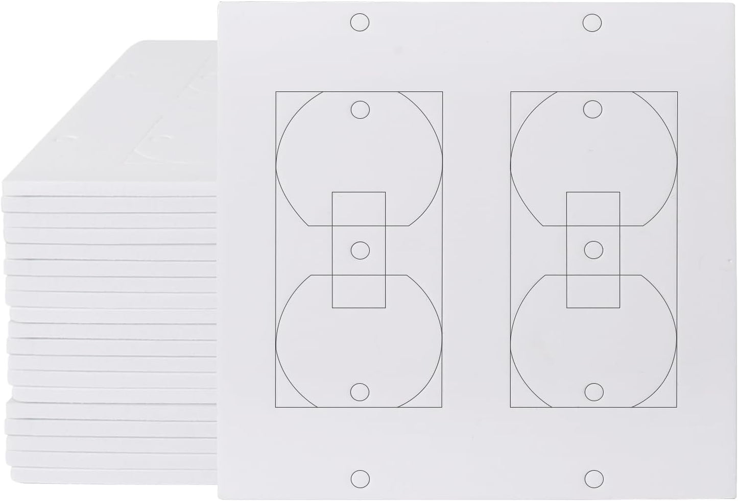 Outlet Insulators Draft Sealers - 4 Sizes EVA Foam Socket Insulation Gaskets | Universal Electric Switch Wall Plate Covers for Energy Saving, Draft Blocking (White, Single 20 Pack)