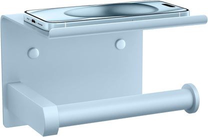 Toilet Paper Holder with Shelf Wall Mounted Toilet Paper Roll Dispenser | Heavy Duty Stainless Steel Brushed Nickel