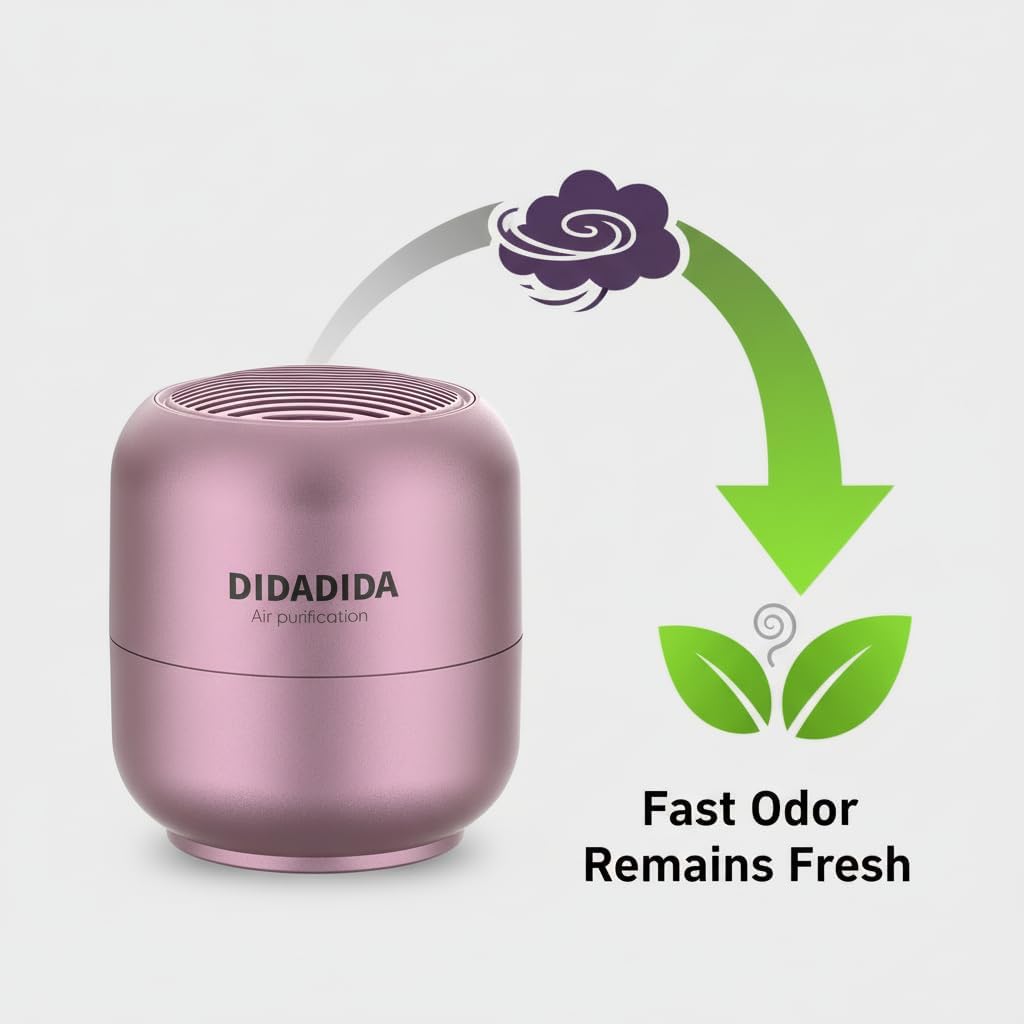 Refrigerator Deodorizer & Air Purifier | Eliminates 99% Odors, Long-Lasting Activated Charcoal Odor Absorber for Fridge & Home (Pink, 2PACK)