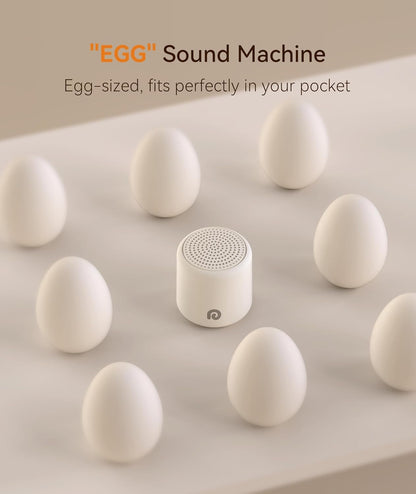 Dreamegg Portable White Noise Machine, 1000mAh Battery, Travel Sleep, Cream | Egg-Sized, 16 Sounds, USB-C, Timer, Baby & Adults, Office Privacy, Gift Use