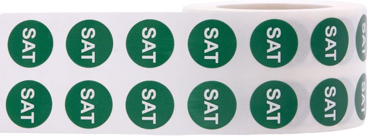Red Circle Wednesday Stickers – 1/2 Inch Round Adhesive Labels, 1000 Total Stickers Per Roll for Inventory, Food Rotation, Organization, and Retail – Made in the USA