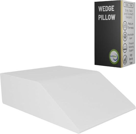 Zutan, Leg Wedge Elevation Pillow for Blood Circulation | Relieved & Recovers Foot and Ankle Injuries | Pillows for Swelling | Multi-Purpose | 8”x16”x23”, White