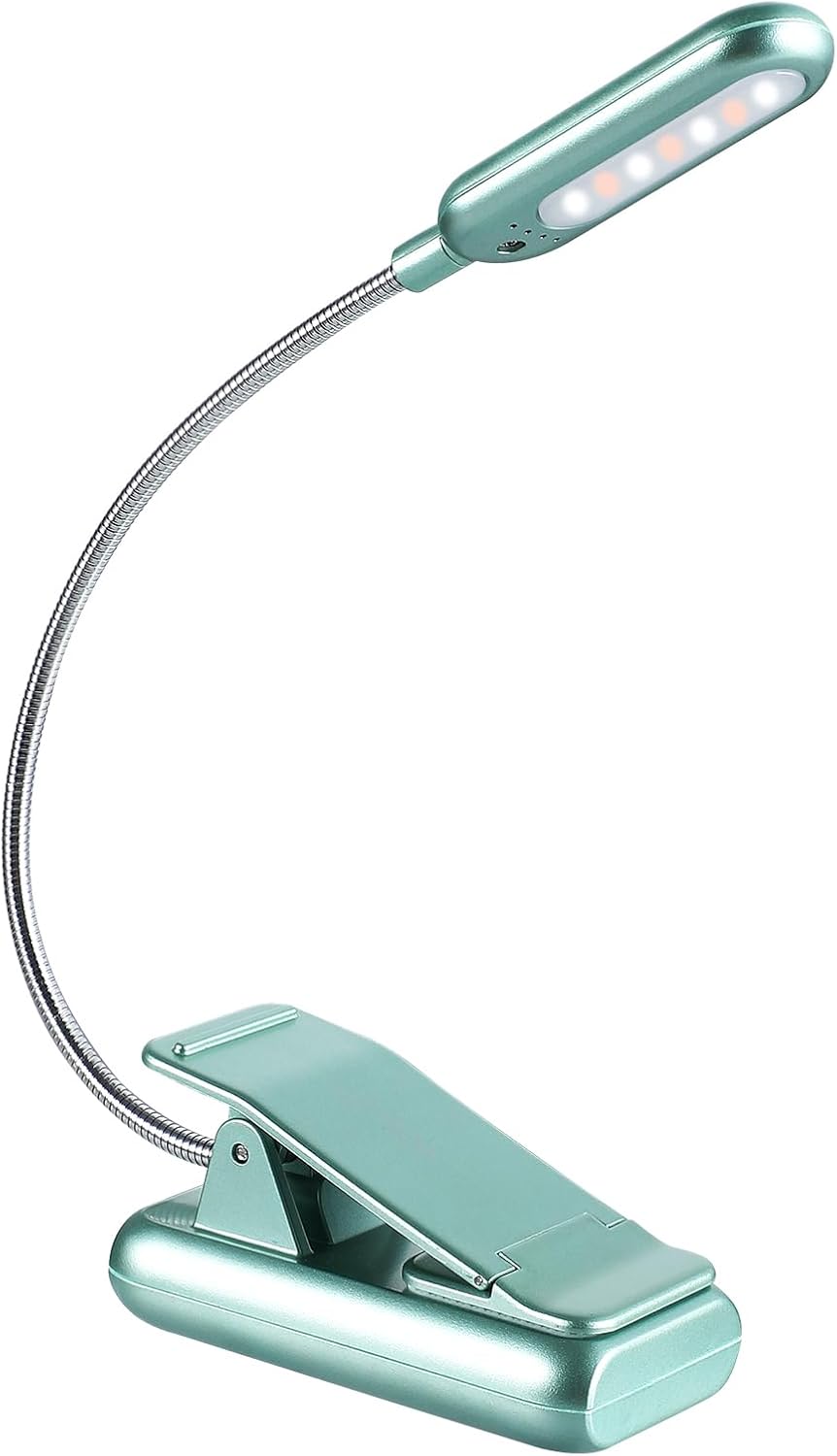 VAVOFO Rechargeable Book Light for Reading in Bed Kids, 7 LED Reading Light with 9-Level Warm Cool White Daylight, Eye Care Lamp with Power Indicator for Bookworms (Yellow)