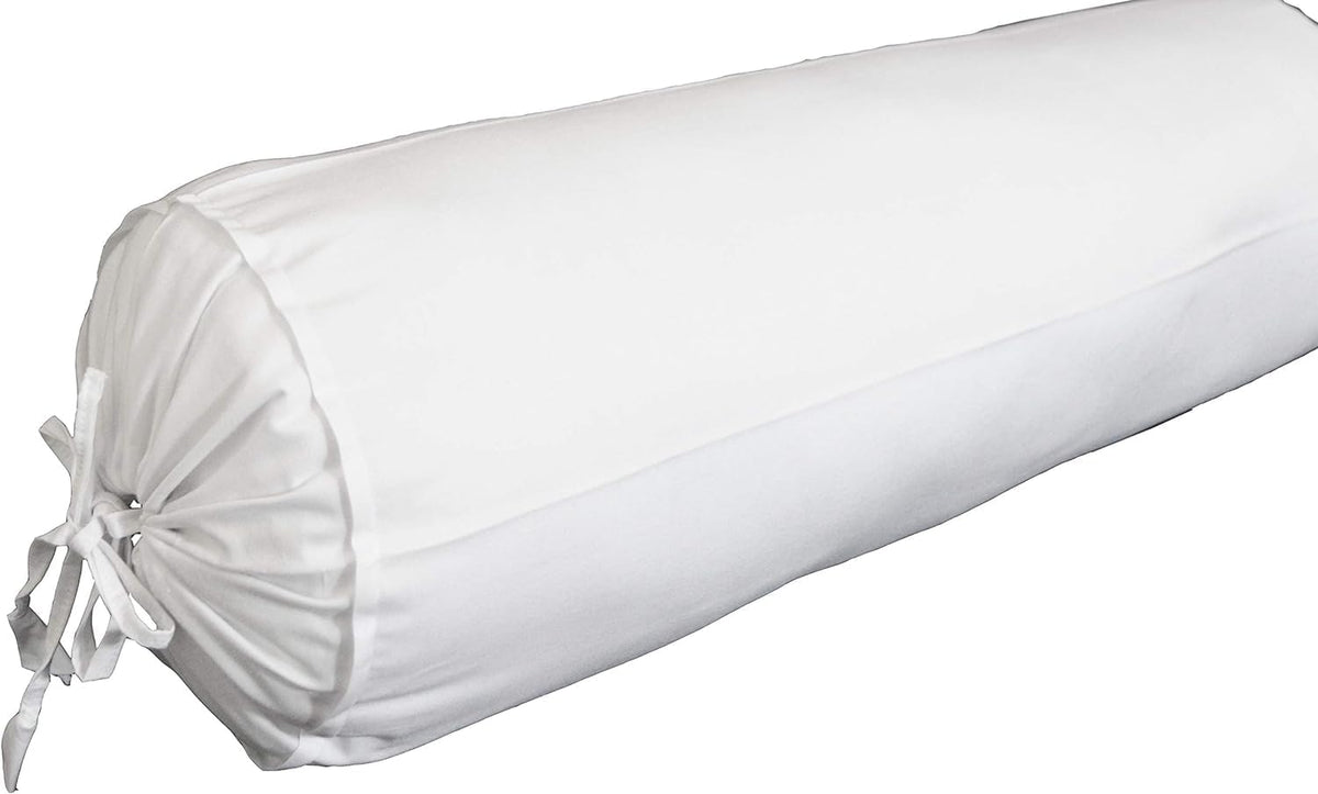 Saffron HANDICRAFTS Cotton 240TC - Bolster Cover Full Round Removable Cover for Neck Roll, Leg Rest,Yoga Practice, Meditation, Bed Sofa Couch (Teal Blue, 8"x24"(20 cm x 60 cm))