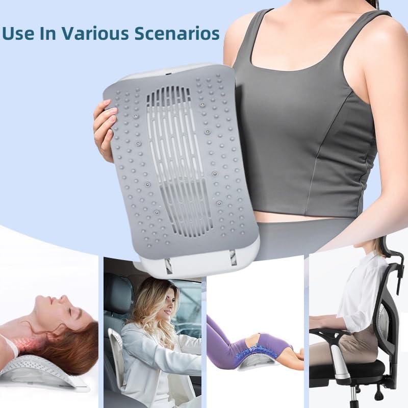 Adjustable Back Stretcher with 4 Level Airbag - Lumbar Support Board & Back Cracker for Spine Relief