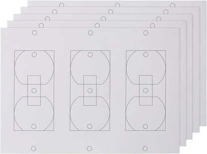 Outlet Insulators Draft Sealers - 4 Sizes EVA Foam Socket Insulation Gaskets | Universal Electric Switch Wall Plate Covers for Energy Saving, Draft Blocking (White, Single 20 Pack)