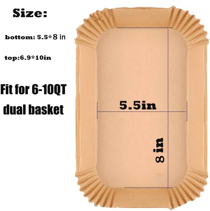 7.5 Inch Air Fryer Parchment Paper Liners Square,150 Pcs Non-stick &Oil-proof Air Fryer Liners Disposable for 2-5 QT Frying,Baking,Roast