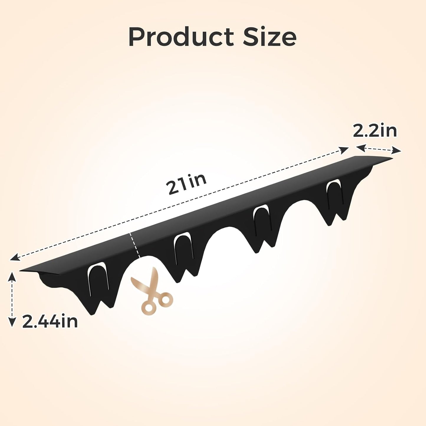 Silicone Stove Gap Covers with Stainless Steel, Oven Gap Filler Seals Gaps Between Stovetop and Counter, Stove Gap Guards Range Trim Kit, Easy to Clean Stove Gap Guard (Black 2 Pack,25")