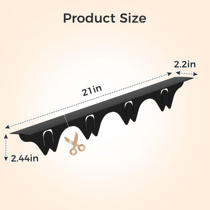 Silicone Stove Gap Covers with Stainless Steel, Oven Gap Filler Seals Gaps Between Stovetop and Counter, Stove Gap Guards Range Trim Kit, Easy to Clean Stove Gap Guard (Black 2 Pack,25")